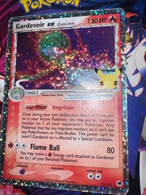 Pokemon Gardevoir ex Holo Card - Red and Green Foil